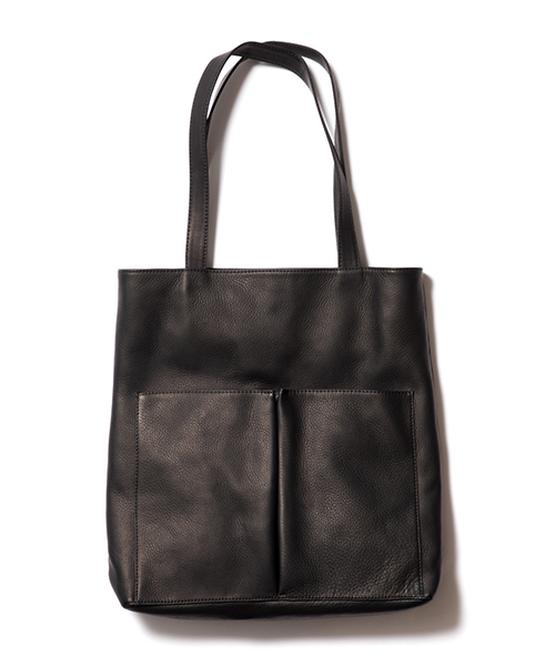 MR.OLIVE E.O.I  / WATER PROOF WASHABLE LEATHER / GUSSET POCKET TOTE BAG 