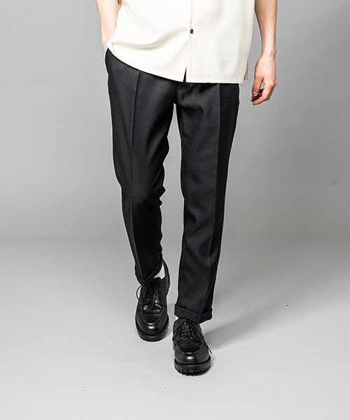 MR.OLIVE / RETORO POLYESTER TWILL / EASY ONE PLEATS STA-PREST TAPERED PANTS