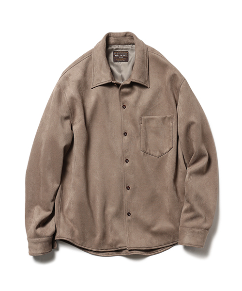 MR.OLIVE / STRETCH FAUX SUEDE / CPO SHIRT