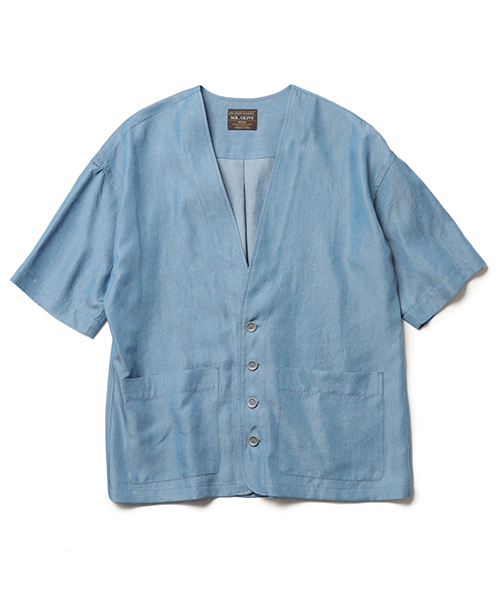 MR.OLIVE / TENCEL WASHABLE DENIM / HALF SLEEVE CARDIGAN