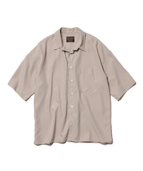 MR.OLIVE / T/R POWDER CLOTH / SQUEARE CUT  S/S SHIRT