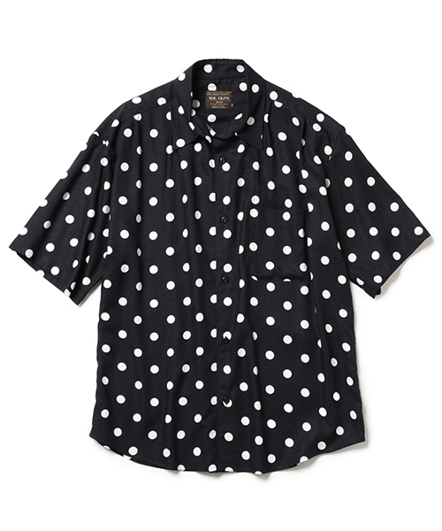 MR.OLIVE / RAYON & LINEN DOT CLOTH / TACK DRAPE SHIRT