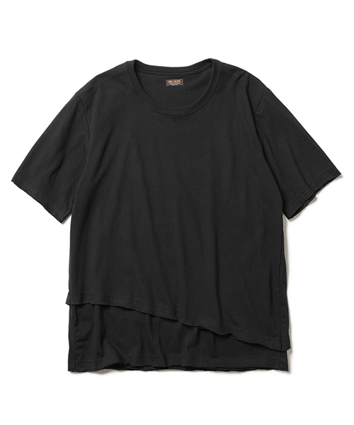 MR.OLIVE / NATURAL SOFT PLAINSTITCH / SLANT LAYERED S/S T-SHIRT