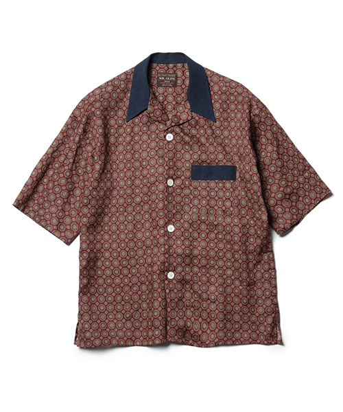 MR.OLIVE / FINE PATTERN LINEN / CLASSIC OPEN COLLAR SHIRT