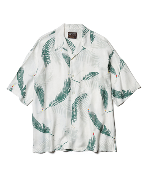 MR.OLIVE / FEATHER LEAF BUTCHER RAYON / ALOHA SHIRT