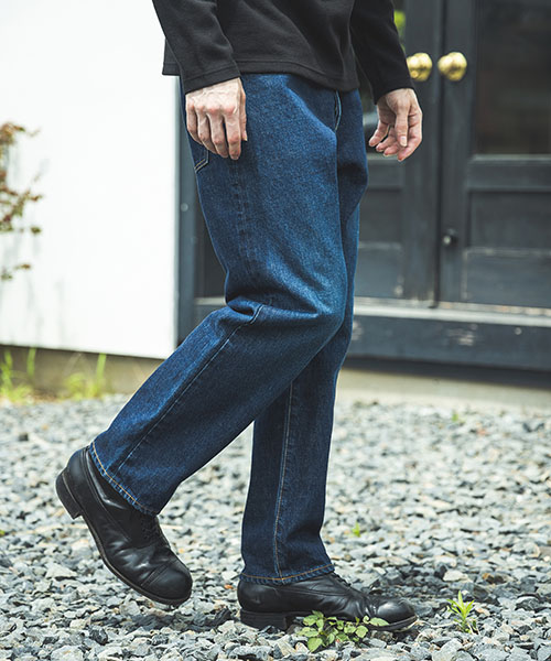 15oz OLD SELVAGE DENIM / USED RELAX TAPERED JEANS