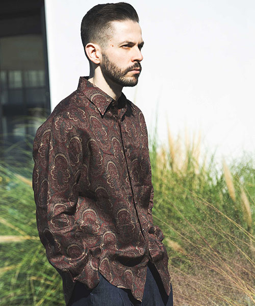 PAISLEY LINEN / REGULAR COLLAR SHIRT